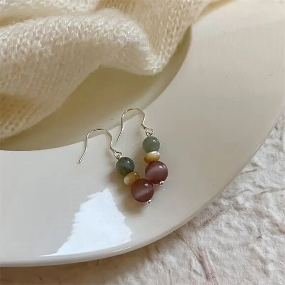 ⭐ Handcrafted Vtg Style Bead Drop Tassel Earrings Stylish Fashion Jewelry Boho - Picture 1 of 5